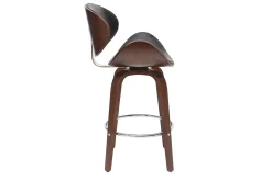 Miliboo Tabouret De Bar-Tabouret de bar pivotant noir et bois foncé 65 cm WALNUT