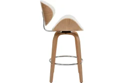 Miliboo Tabouret De Bar-Tabouret de bar pivotant blanc et bois clair 65 cm WALNUT
