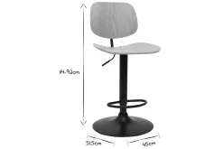 Miliboo Tabouret De Bar-Tabouret de bar relevable bois clair et métal noir TOBIAS