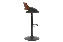 Miliboo Tabouret De Bar-Tabouret de bar relevable design noir et noyer PERNIK