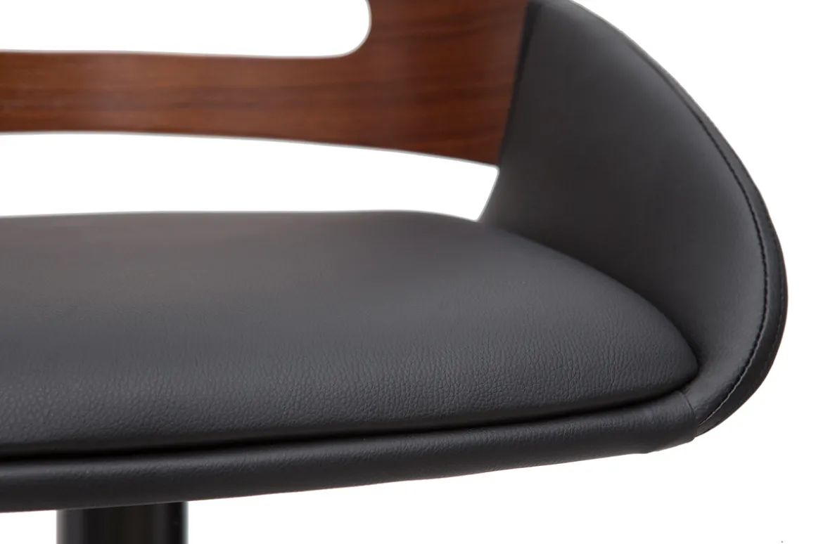 Miliboo Tabouret De Bar-Tabouret de bar relevable design noir et noyer PERNIK