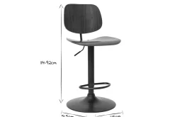 Miliboo Tabouret De Bar-Tabouret de bar relevable noyer et métal noir TOBIAS