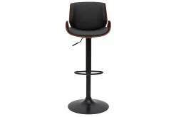 Miliboo Tabouret De Bar-Tabouret de bar relevable noir et bois foncé VESPER