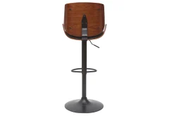 Miliboo Tabouret De Bar-Tabouret de bar relevable noir et bois foncé VESPER