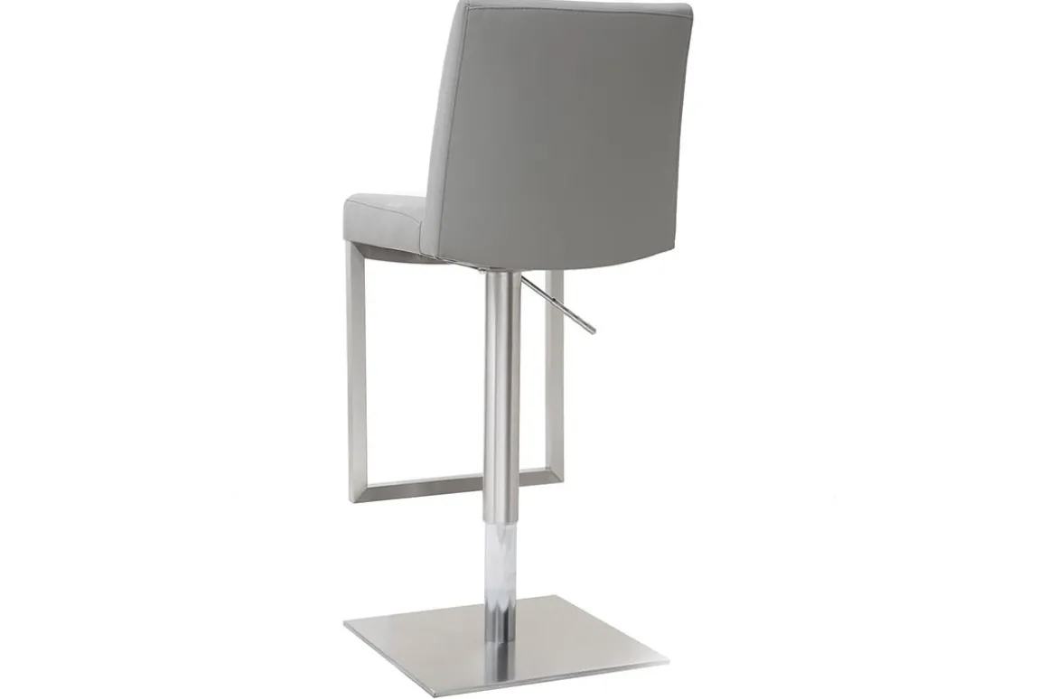 Miliboo Tabouret De Bar-Tabouret de bar relevable gris et acier chromé KYLE