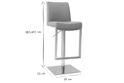 Miliboo Tabouret De Bar-Tabouret de bar relevable gris et acier chromé KYLE