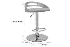 Miliboo Tabouret De Bar-Tabouret de bar réglable design bois clair et tissu gris clair MANO