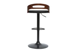Miliboo Tabouret De Bar-Tabouret de bar réglable design noyer et polyuréthane noir MANO