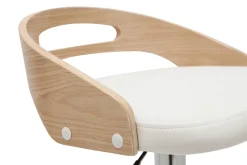 Miliboo Tabouret De Bar-Tabouret de bar réglable design bois clair et polyuréthane blanc MANO