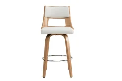 Miliboo Tabouret De Bar-Tabouret de bar scandinave pivotant blanc et bois clair GARBO