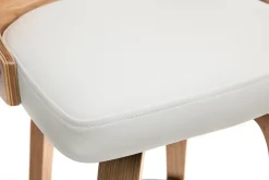 Miliboo Tabouret De Bar-Tabouret de bar scandinave pivotant blanc et bois clair GARBO