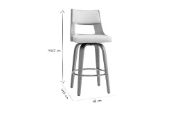 Miliboo Tabouret De Bar-Tabouret de bar scandinave pivotant blanc et bois clair GARBO
