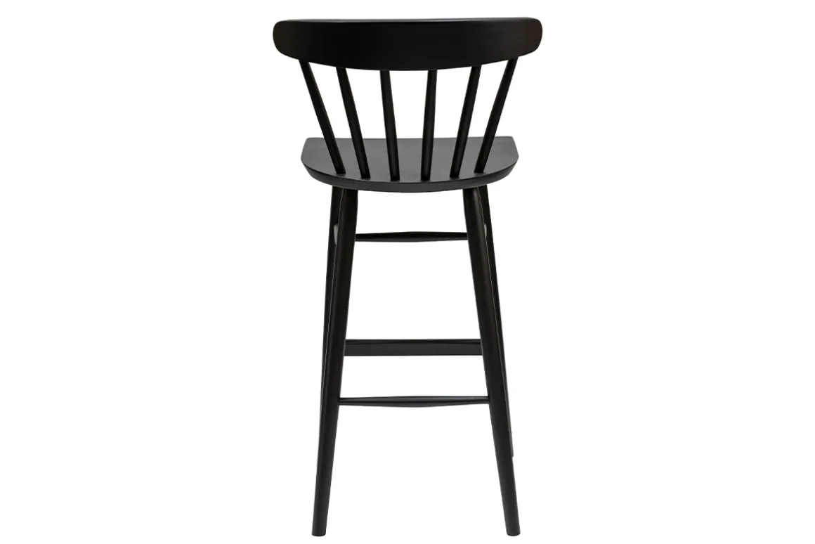 Miliboo Tabouret De Bar-Tabouret de bar vintage à barreaux noir mat H65 cm DARIA