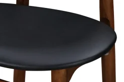 Miliboo Tabouret De Bar-Tabouret de bar vintage noyer et PU noir 65 cm (lot de 2) WALFORD