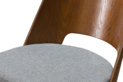 Miliboo Tabouret De Bar-Tabouret de bar vintage noyer et tissu gris foncé H65 cm EDITO