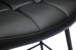 Miliboo Tabouret De Bar-Tabourets de bar avec sièges matelassés noirs et métal noir H65 cm (lot de 2) MONTERO