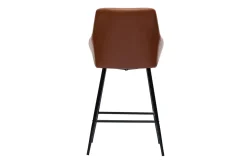 Miliboo Tabouret De Bar-Tabourets de bar avec sièges matelassés marron et métal noir H65 cm (lot de 2) MONTERO