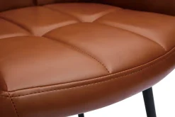 Miliboo Tabouret De Bar-Tabourets de bar avec sièges matelassés marron et métal noir H65 cm (lot de 2) MONTERO