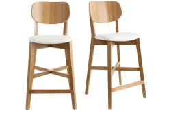 Miliboo Tabouret De Bar-Tabourets de bar bois chêne et blanc H65 cm (lot de 2) LUCIA