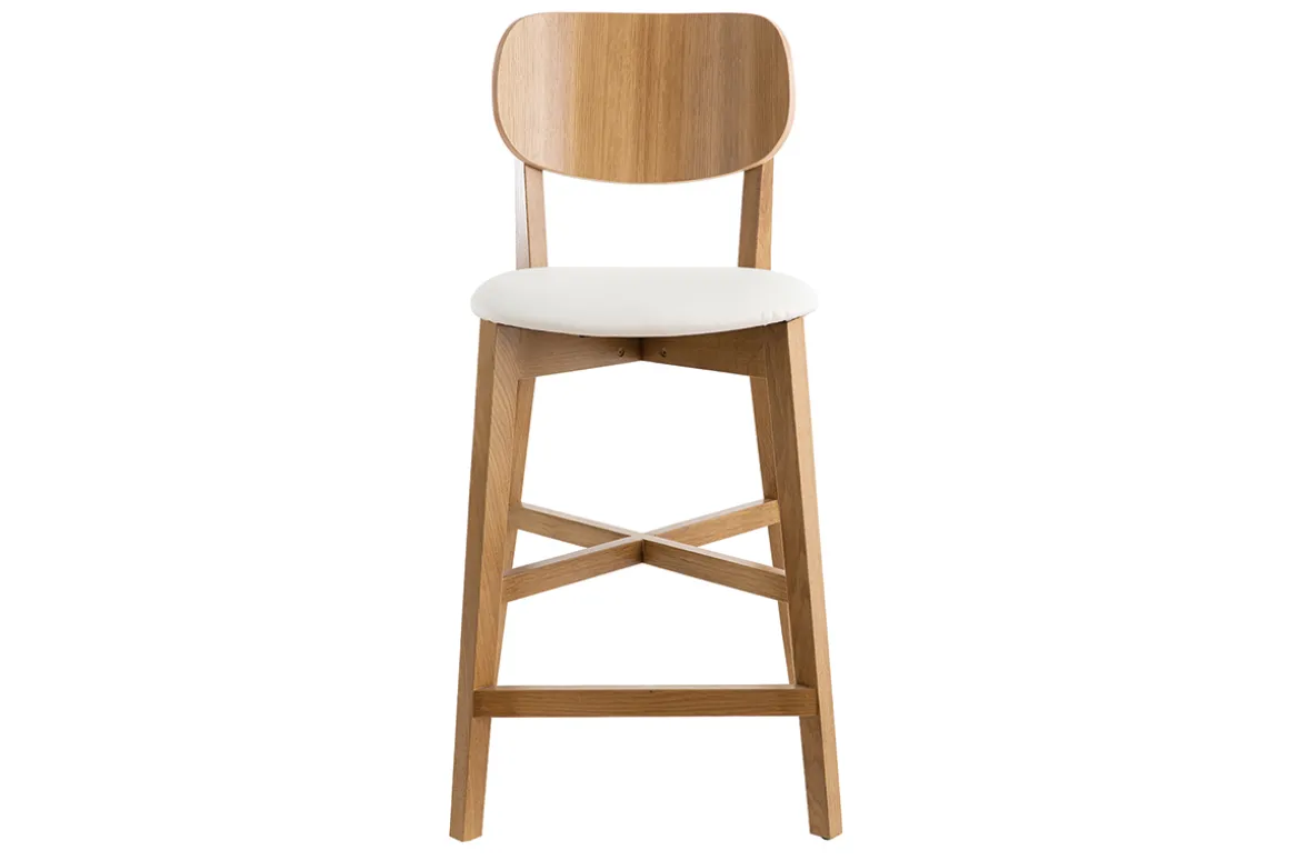Miliboo Tabouret De Bar-Tabourets de bar bois chêne et blanc H65 cm (lot de 2) LUCIA