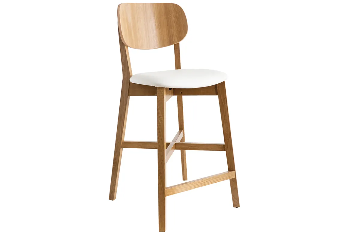 Miliboo Tabouret De Bar-Tabourets de bar bois chêne et blanc H65 cm (lot de 2) LUCIA