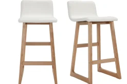 Miliboo Tabouret De Bar-Tabourets de bar bois clair et blanc 65 cm (lot de 2) OSAKA