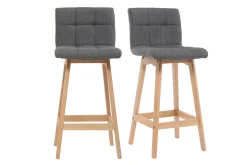 Miliboo Tabouret De Bar-Tabourets de bar bois et gris foncé H65 cm (lot de 2) KLARIS
