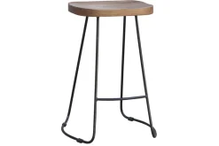 Miliboo Tabouret De Bar-Tabourets de bar bois manguier massif et métal 65 cm (lot de 2) RUNKO