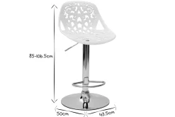 Miliboo Tabouret De Bar-Tabourets de bar design avec motif baroque blanc (lot de 2) BAROCCA