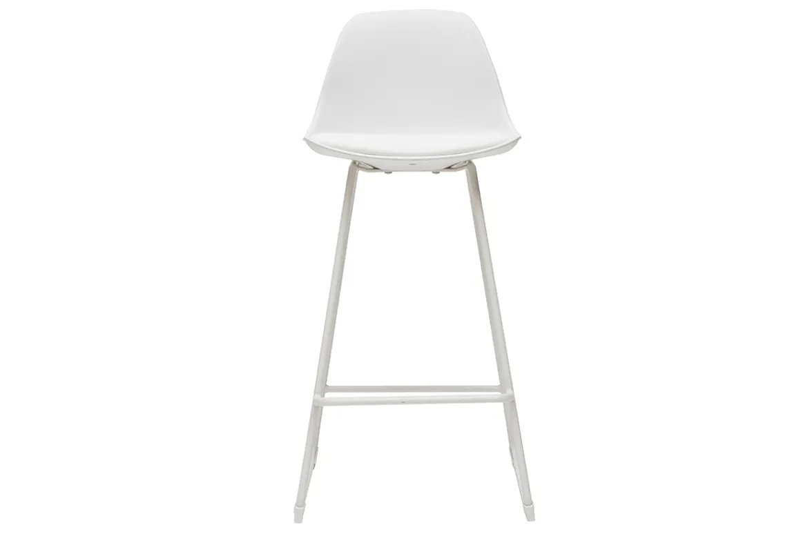 Miliboo Tabouret De Bar-Tabourets de bar design blancs pieds métal 65 cm (lot de 2) FRANZ