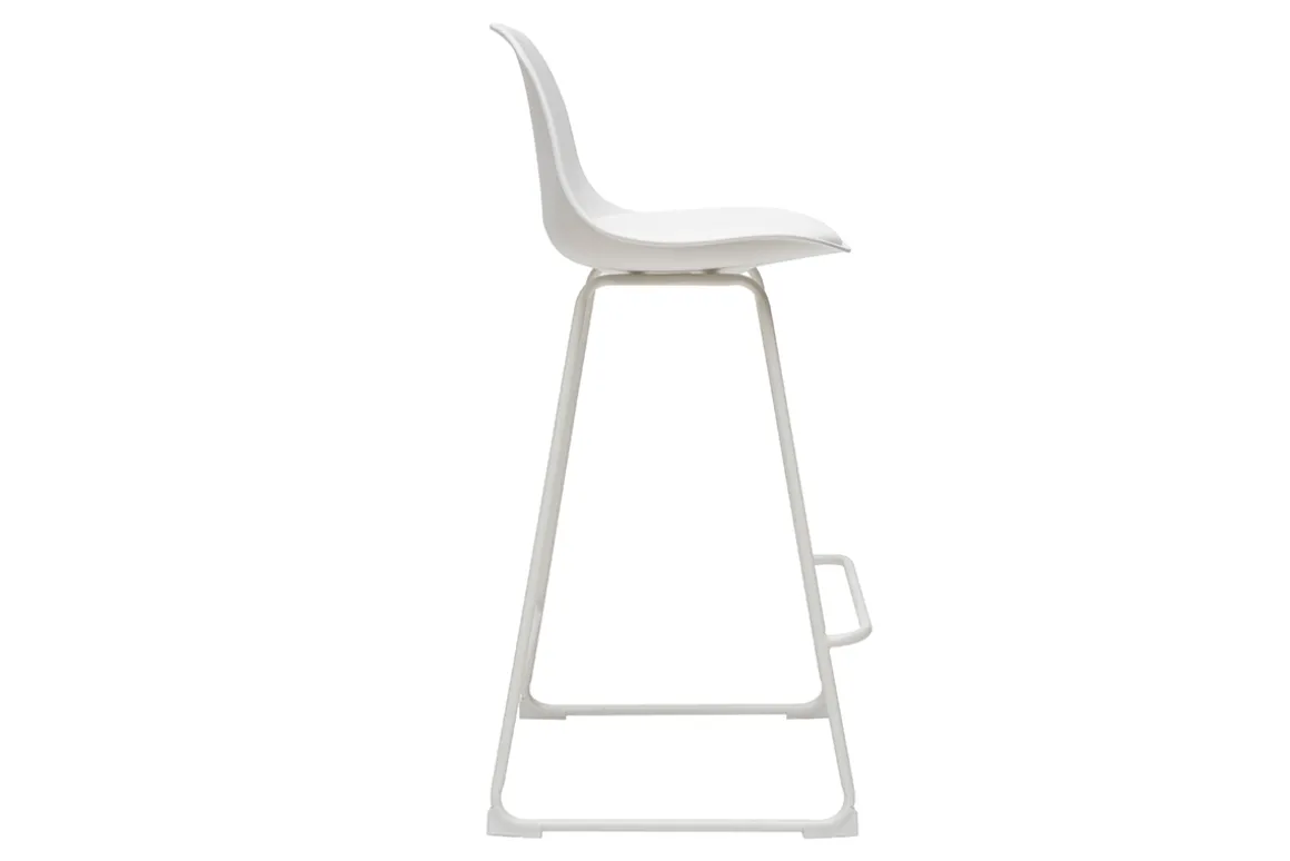 Miliboo Tabouret De Bar-Tabourets de bar design blancs pieds métal 65 cm (lot de 2) FRANZ
