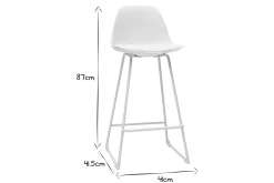 Miliboo Tabouret De Bar-Tabourets de bar design blancs pieds métal 65 cm (lot de 2) FRANZ
