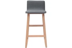 Miliboo Tabouret De Bar-Tabourets de bar design bois clair et tissu gris 65 cm (lot de 2) OSAKA