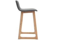 Miliboo Tabouret De Bar-Tabourets de bar design bois clair et tissu gris 65 cm (lot de 2) OSAKA