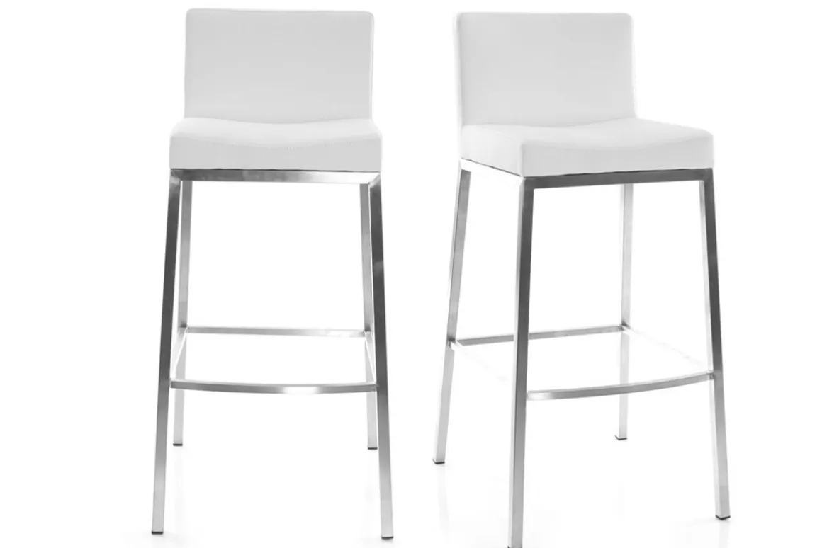 Miliboo Tabouret De Bar-Tabourets de bar design blancs 76 cm EPSILON (lot de 2)