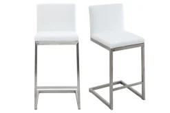 Miliboo Tabouret De Bar-Tabourets de bar design blancs avec pieds métal (lot de 2) STELLAR