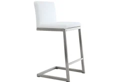 Miliboo Tabouret De Bar-Tabourets de bar design blancs avec pieds métal (lot de 2) STELLAR