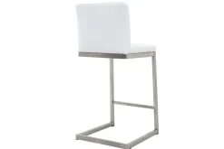 Miliboo Tabouret De Bar-Tabourets de bar design blancs avec pieds métal (lot de 2) STELLAR
