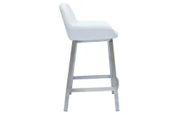 Miliboo Tabouret De Bar-Tabourets de bar design blancs et pieds métal (lot de 2) RINGER