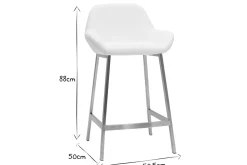 Miliboo Tabouret De Bar-Tabourets de bar design blancs et pieds métal (lot de 2) RINGER