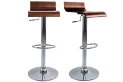 Miliboo Tabouret De Bar-Tabourets de bar design bois foncé noyer et acier chromé (lot de 2) SURF V2