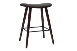 Miliboo Tabouret De Bar-Tabourets de bar design bois foncé noyer et noir H65 cm (lot de 2) MEADOW
