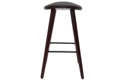 Miliboo Tabouret De Bar-Tabourets de bar design bois foncé noyer et noir H65 cm (lot de 2) MEADOW