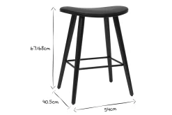 Miliboo Tabouret De Bar-Tabourets de bar design bois foncé noyer et noir H65 cm (lot de 2) MEADOW
