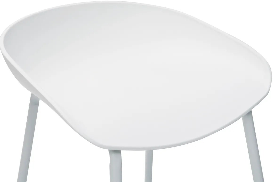 Miliboo Tabouret De Bar-Tabourets de bar design blancs H75 cm (lot de 2) PEBBLE
