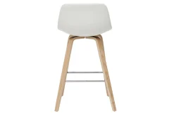 Miliboo Tabouret De Bar-Tabourets de bar design blanc et bois clair H65 cm (lot de 2) NONIE