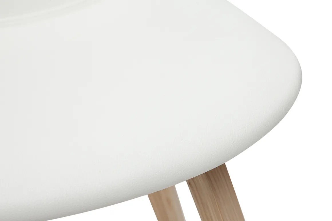 Miliboo Tabouret De Bar-Tabourets de bar design blanc et bois clair H65 cm (lot de 2) NONIE