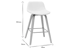 Miliboo Tabouret De Bar-Tabourets de bar design blanc et bois clair H65 cm (lot de 2) NONIE