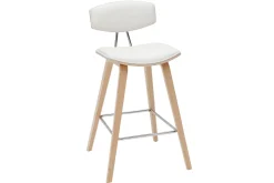 Miliboo Tabouret De Bar-Tabourets de bar design blanc et bois clair H69 cm (lot de 2) VASCO