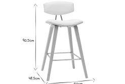 Miliboo Tabouret De Bar-Tabourets de bar design blanc et bois clair H69 cm (lot de 2) VASCO